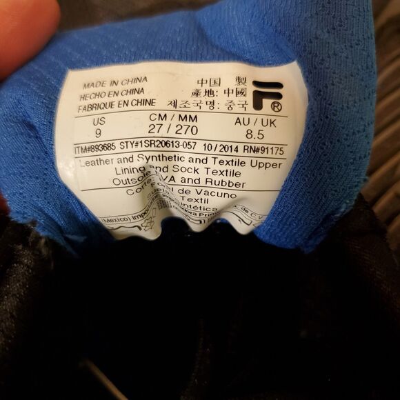 FILA Interstellar 2 Running Sneakers Low Top Sneakers Shoes Black Sz 11 NEW - Picture 10 of 10